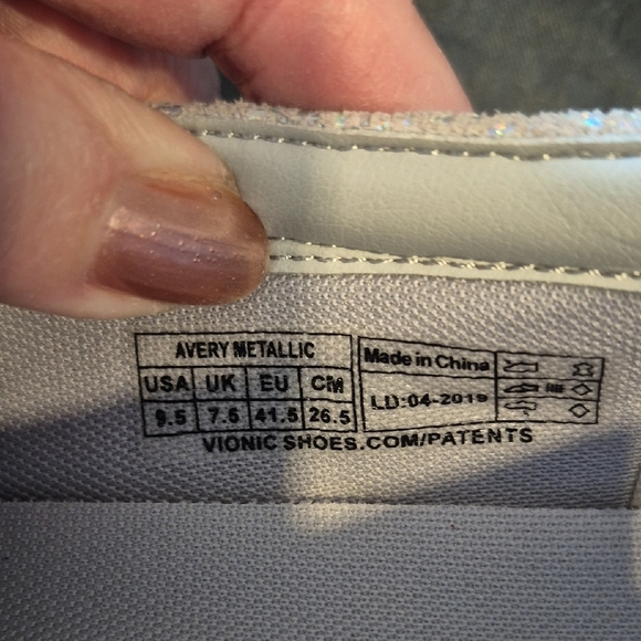 Vionic Avery Iridescent Silver Slip On Sneakers - Picture 3 of 9